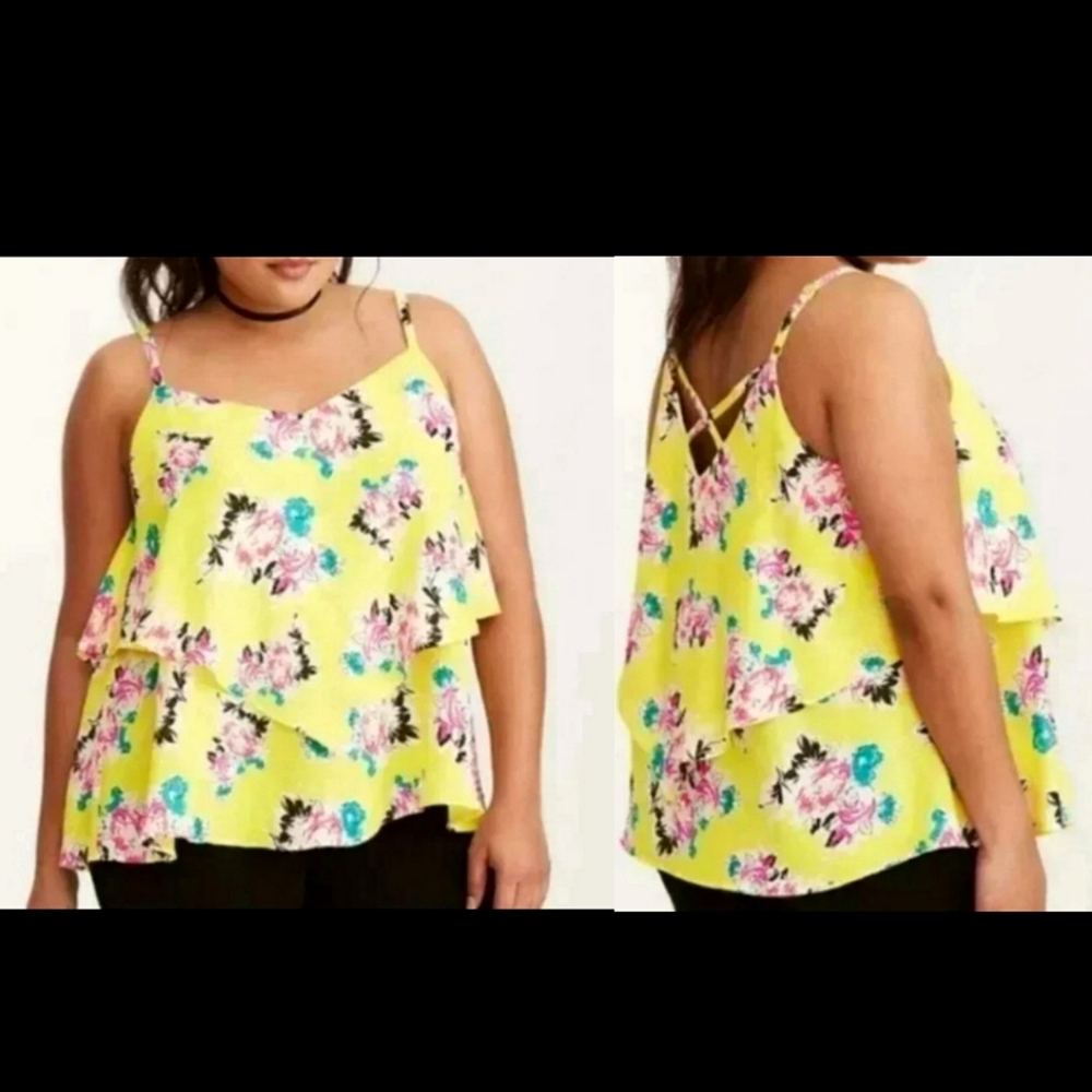 NWT TORRID FLORAL CAMI size 2 (18-20) yellow floral